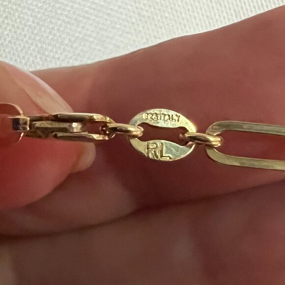 Macy's 2-Pc. Set Paperclip Link Chain Necklace & Matching Bracelet NEW - Picture 4 of 10